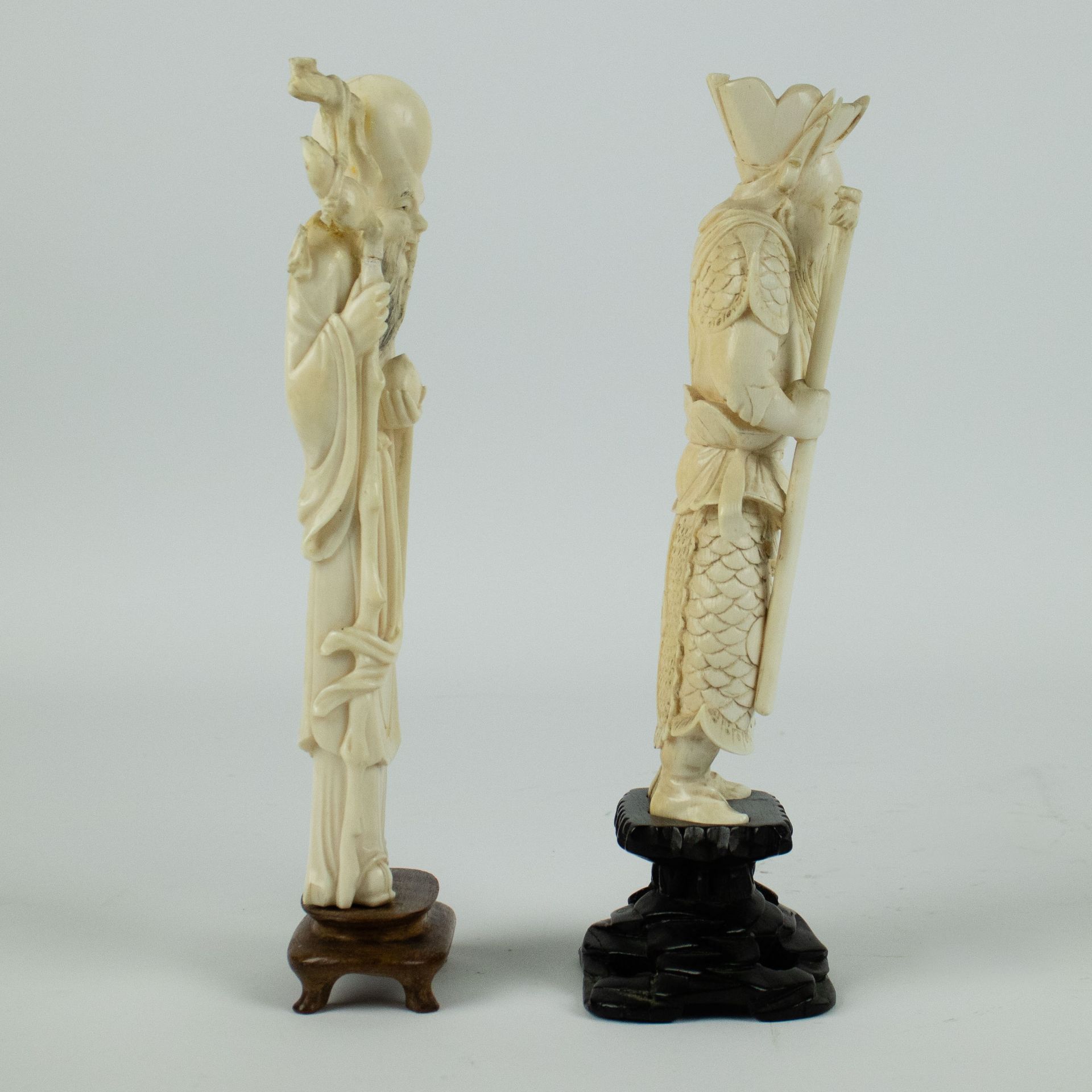 Chinese ivory figure of Shau Lau and Chou Ts'ang - Image 4 of 4