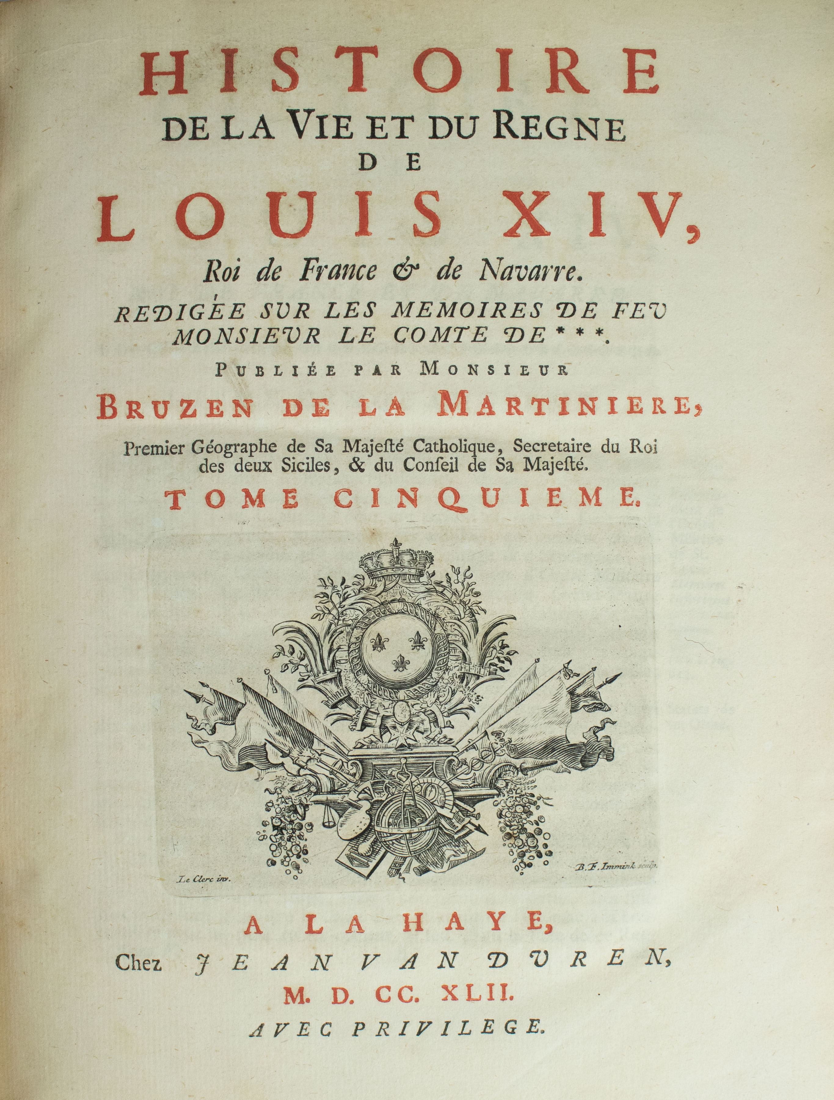 Histoire de la vie et du Regne de Louis XIV 1742 - Image 4 of 6