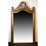 Large gold-plated hall mirror