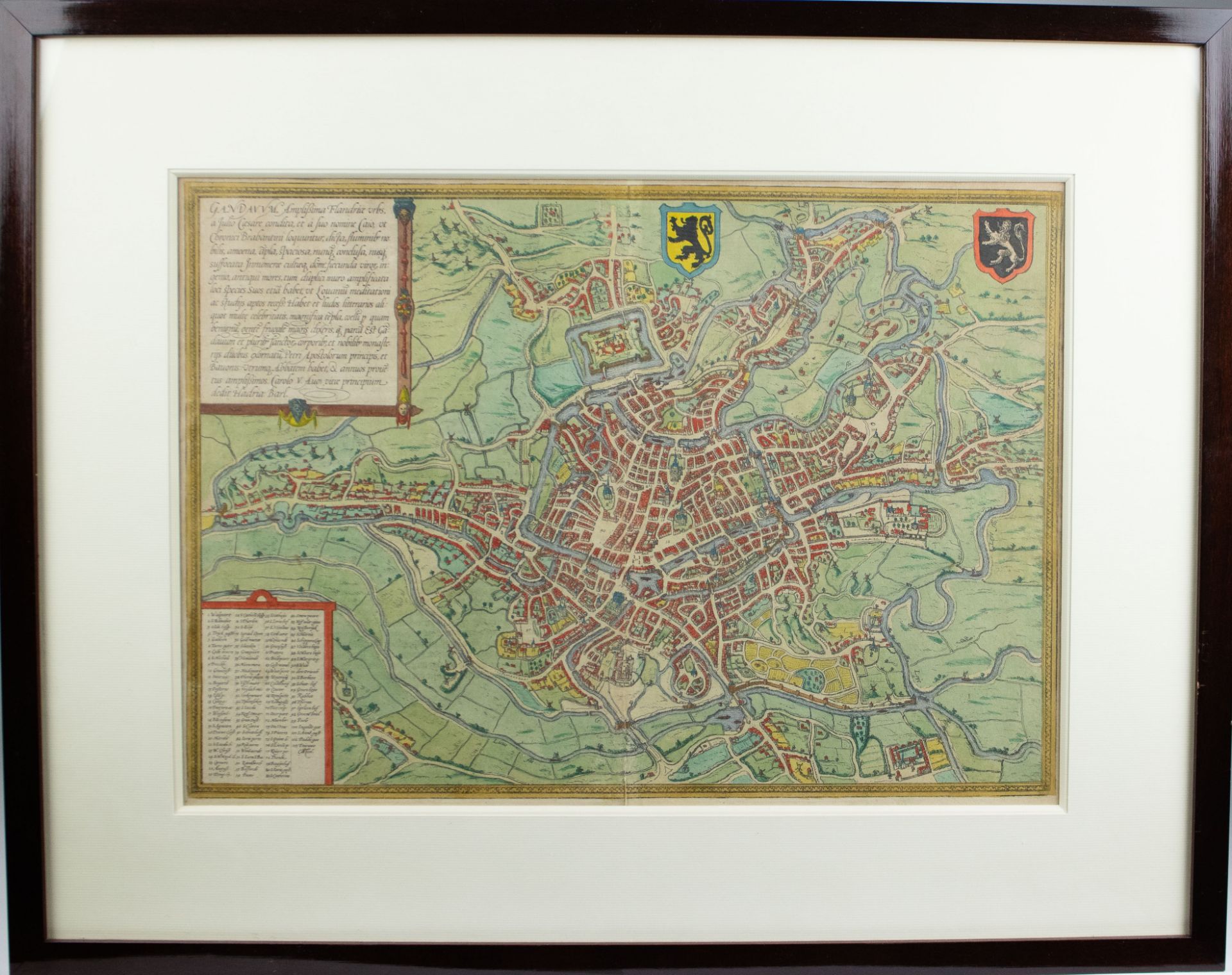 Old chart Ghent Gandavum in 1576. Braun & Hogenberg. - Bild 2 aus 3