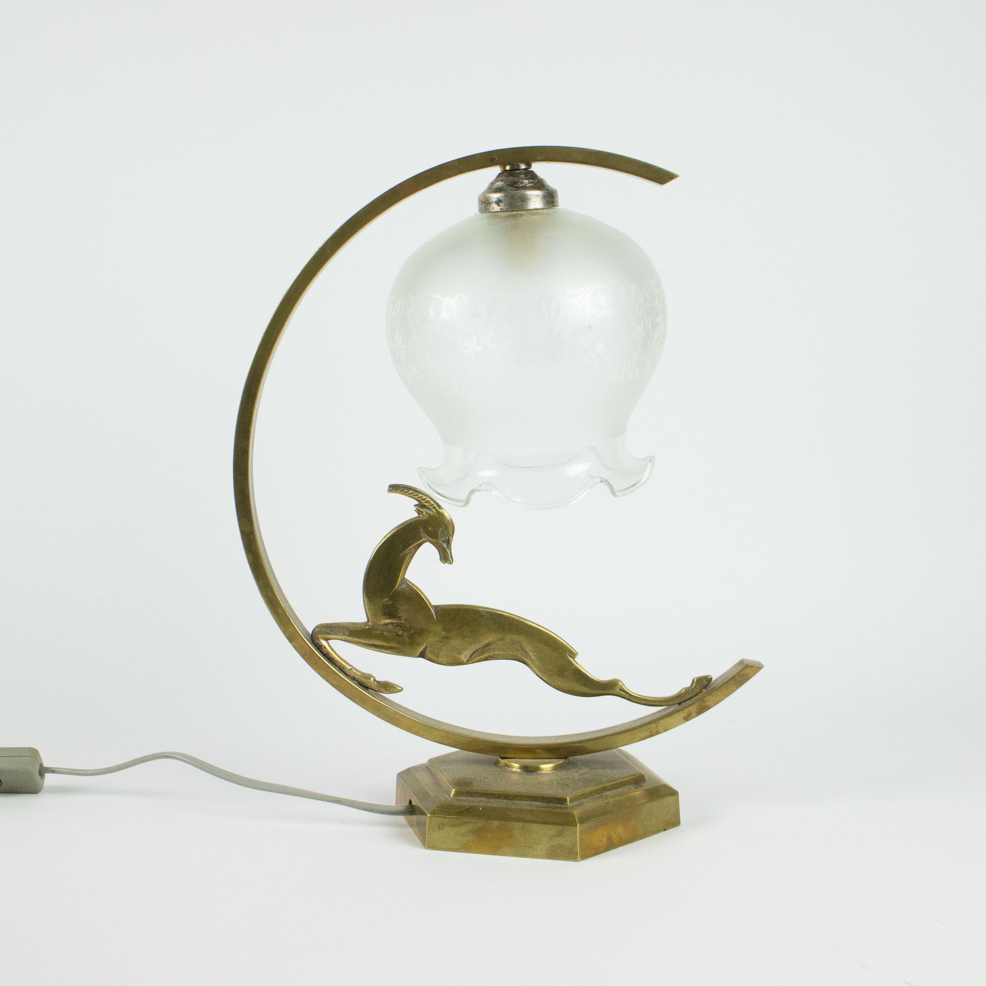 An Art Deco lampadaire with antelope and a Russian alarm clock (USSR) - Image 5 of 5