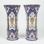 Pair of vases, Rouen, 19th century