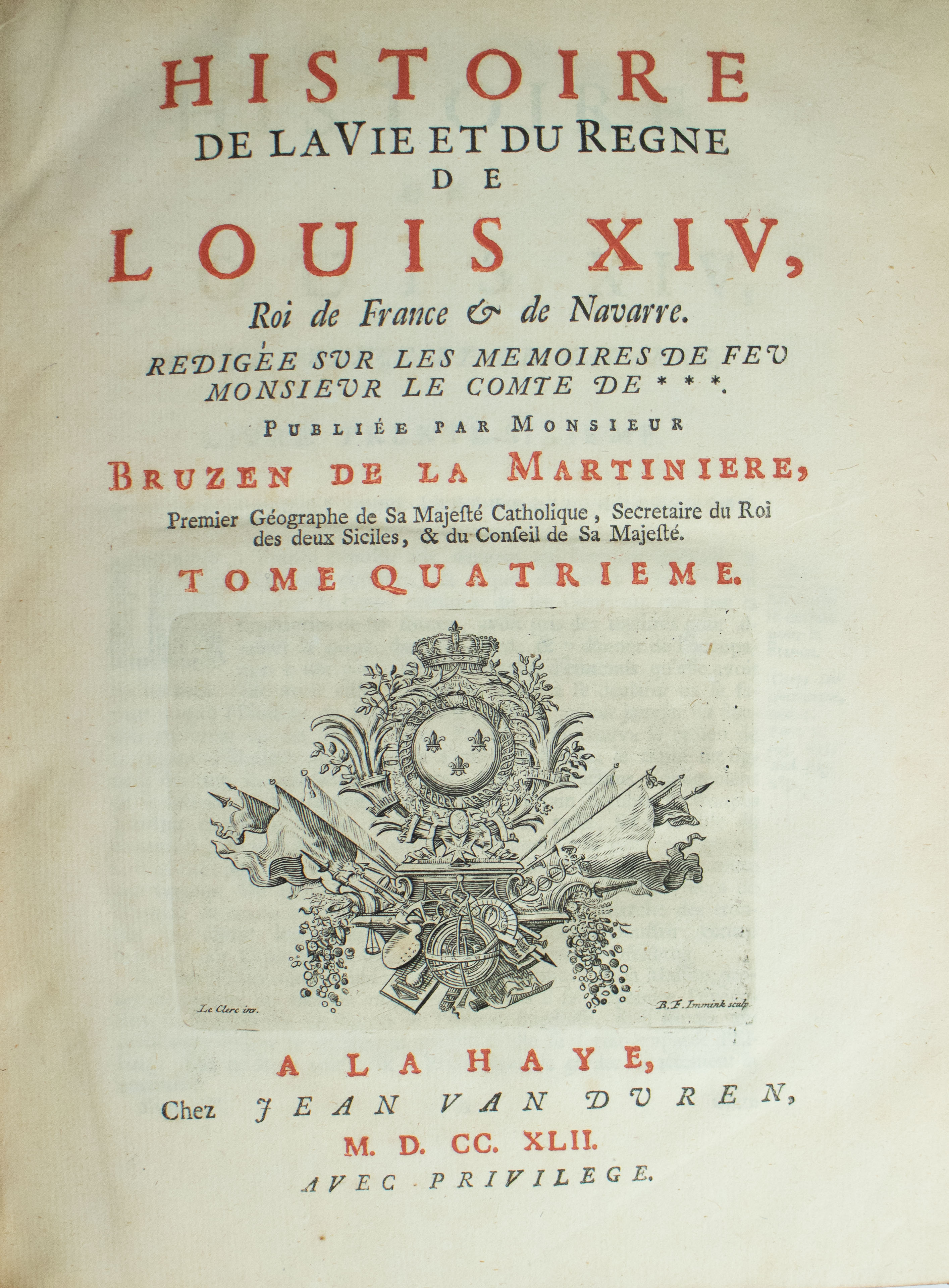 Histoire de la vie et du Regne de Louis XIV 1742 - Image 3 of 6