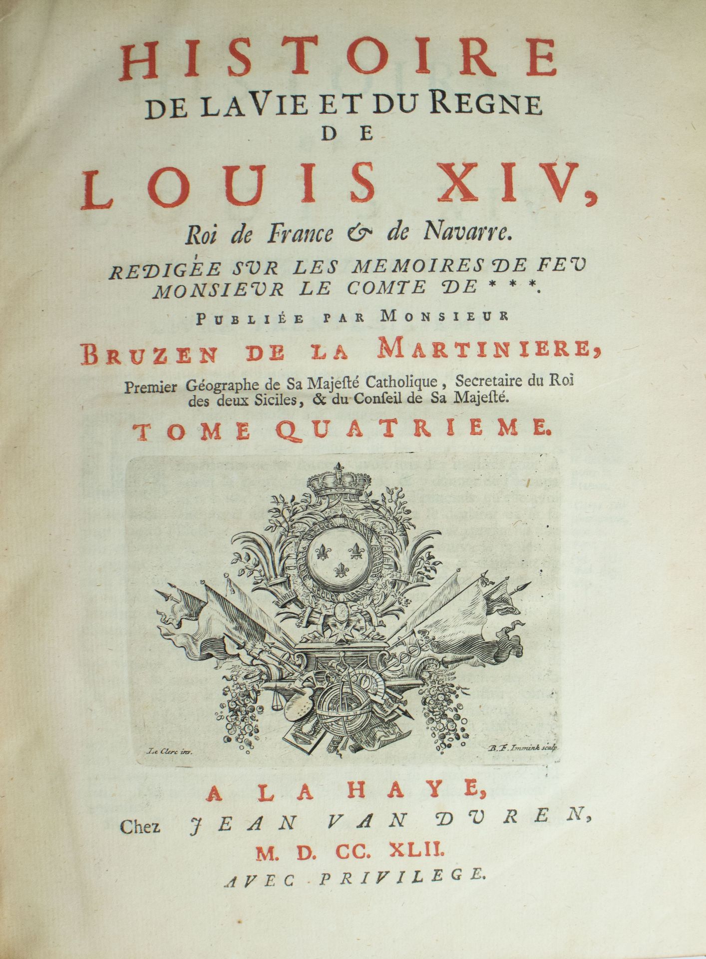 Histoire de la vie et du Regne de Louis XIV 1742 - Bild 3 aus 6