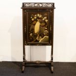 Elegant desk furniture painted with birds, French circa 1900