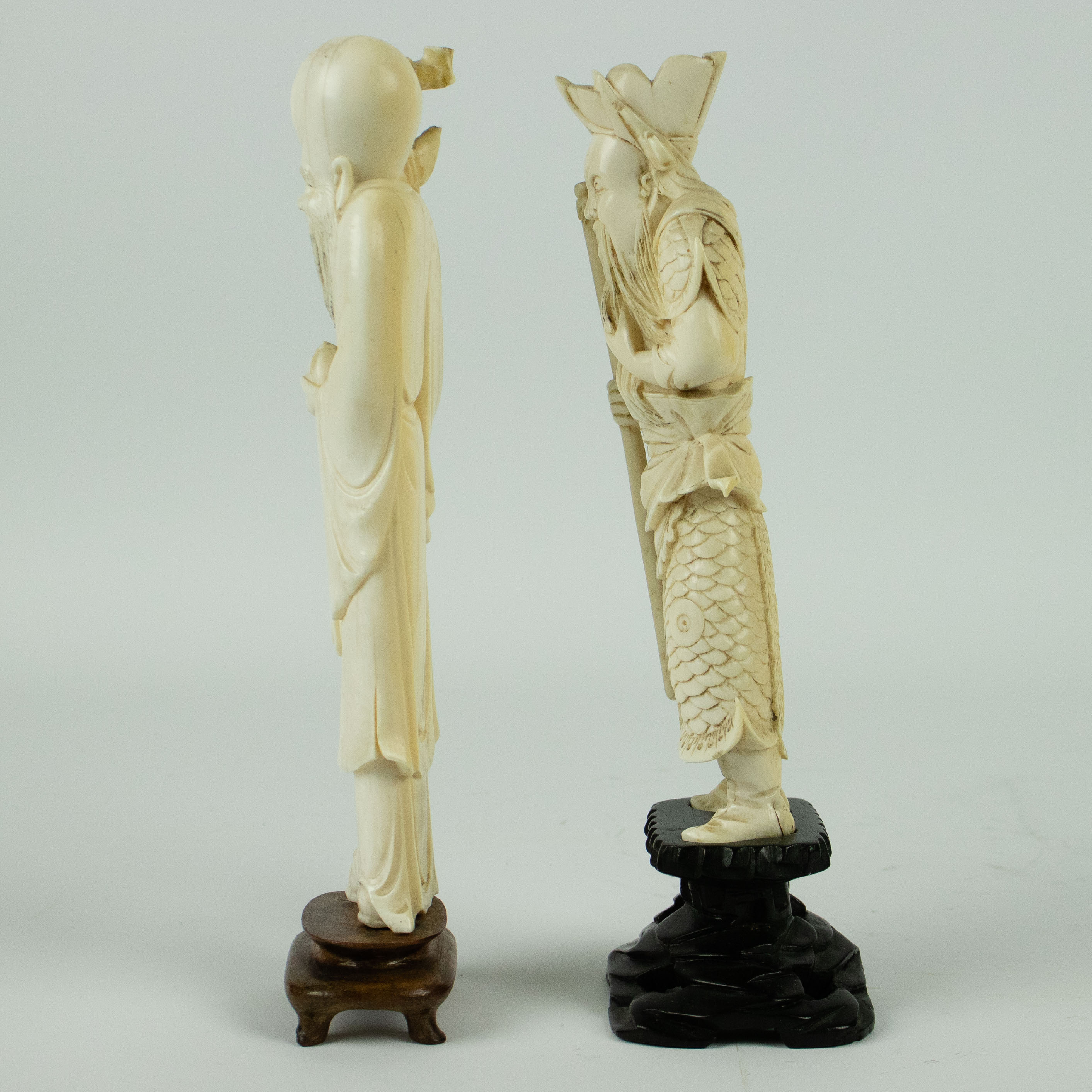 Chinese ivory figure of Shau Lau and Chou Ts'ang - Image 2 of 4