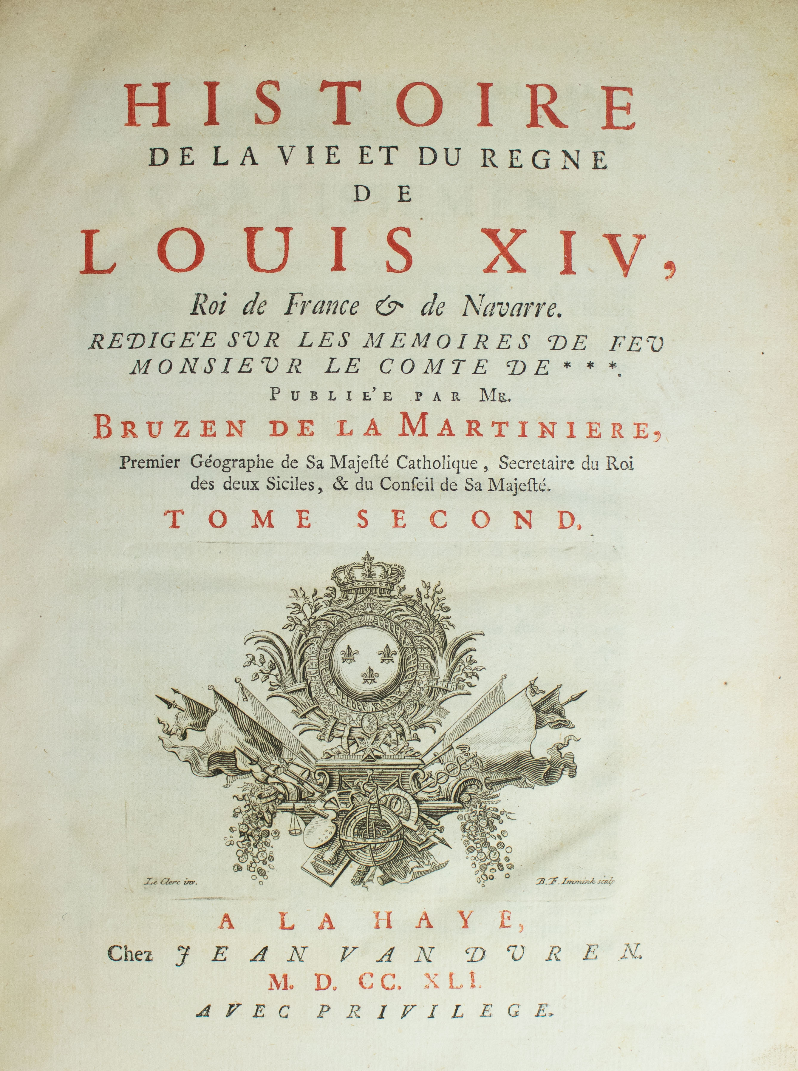 Histoire de la vie et du Regne de Louis XIV 1742 - Image 6 of 6