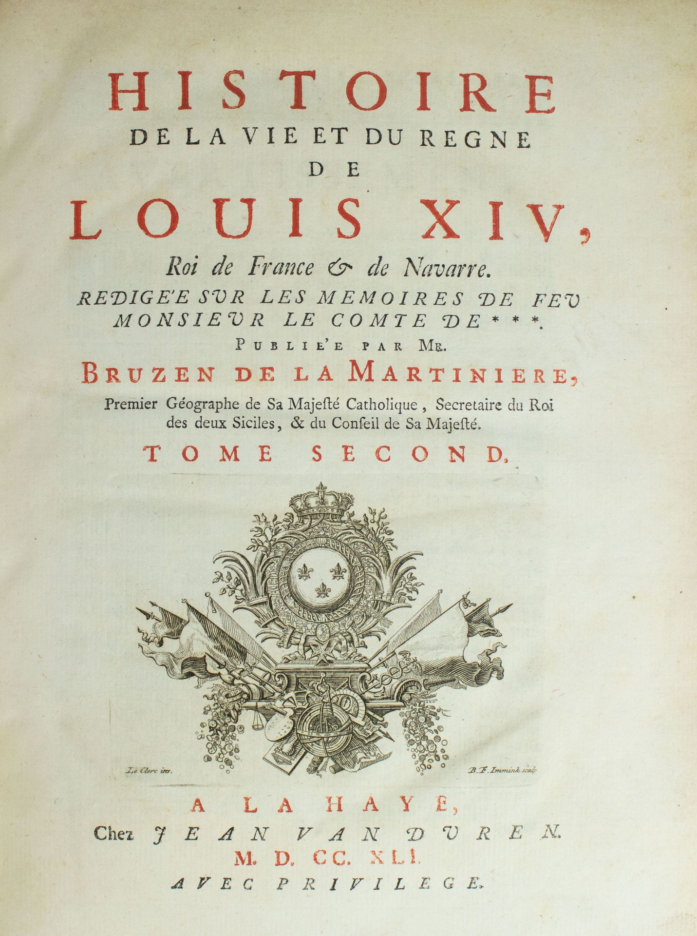 Histoire de la vie et du Regne de Louis XIV 1742 - Bild 6 aus 6