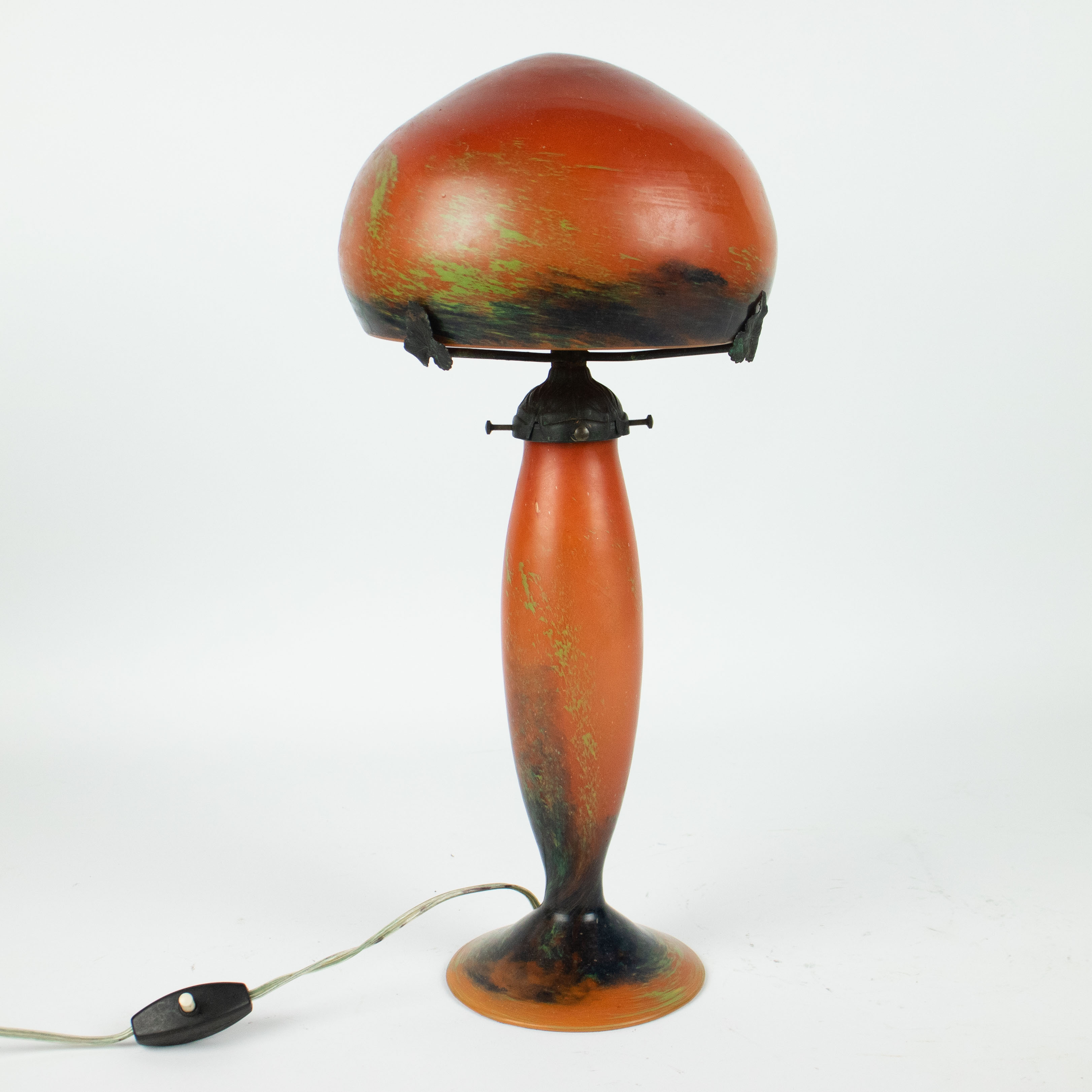 Schneider Le Verre Français Glass Mushroom Table Lamp