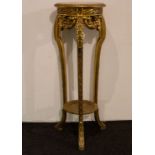 Gilded Pedestal with marble top