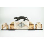 Art deco mantle clock set