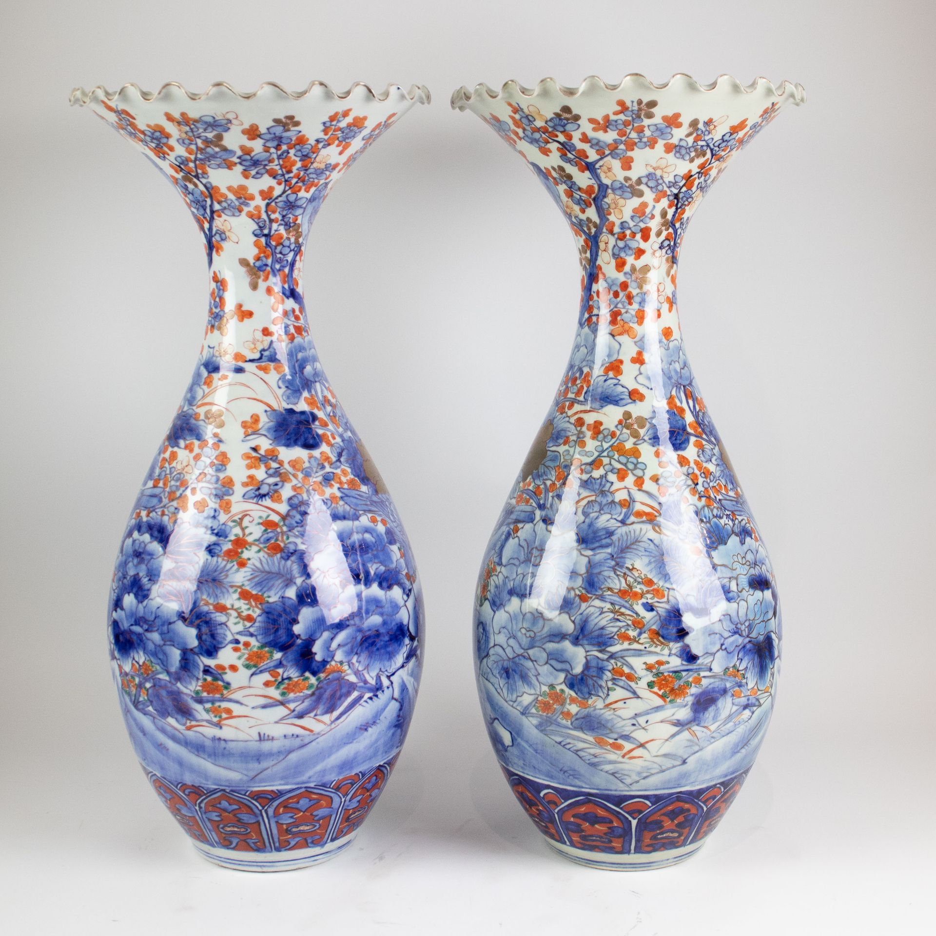 Pair of Japanese collar vases 19th century - Bild 2 aus 6