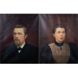 Belgian school Male and female portraits.