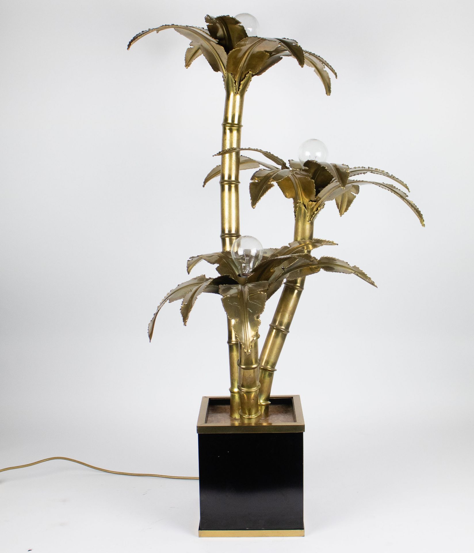 Brass Palm Tree Lamp style Maison Jansens