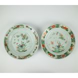 2 Chinese plates famille verte Kangxi period crca 1700