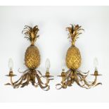 Couple Mid-Century Italian Pineapple Sconces, 1950s
