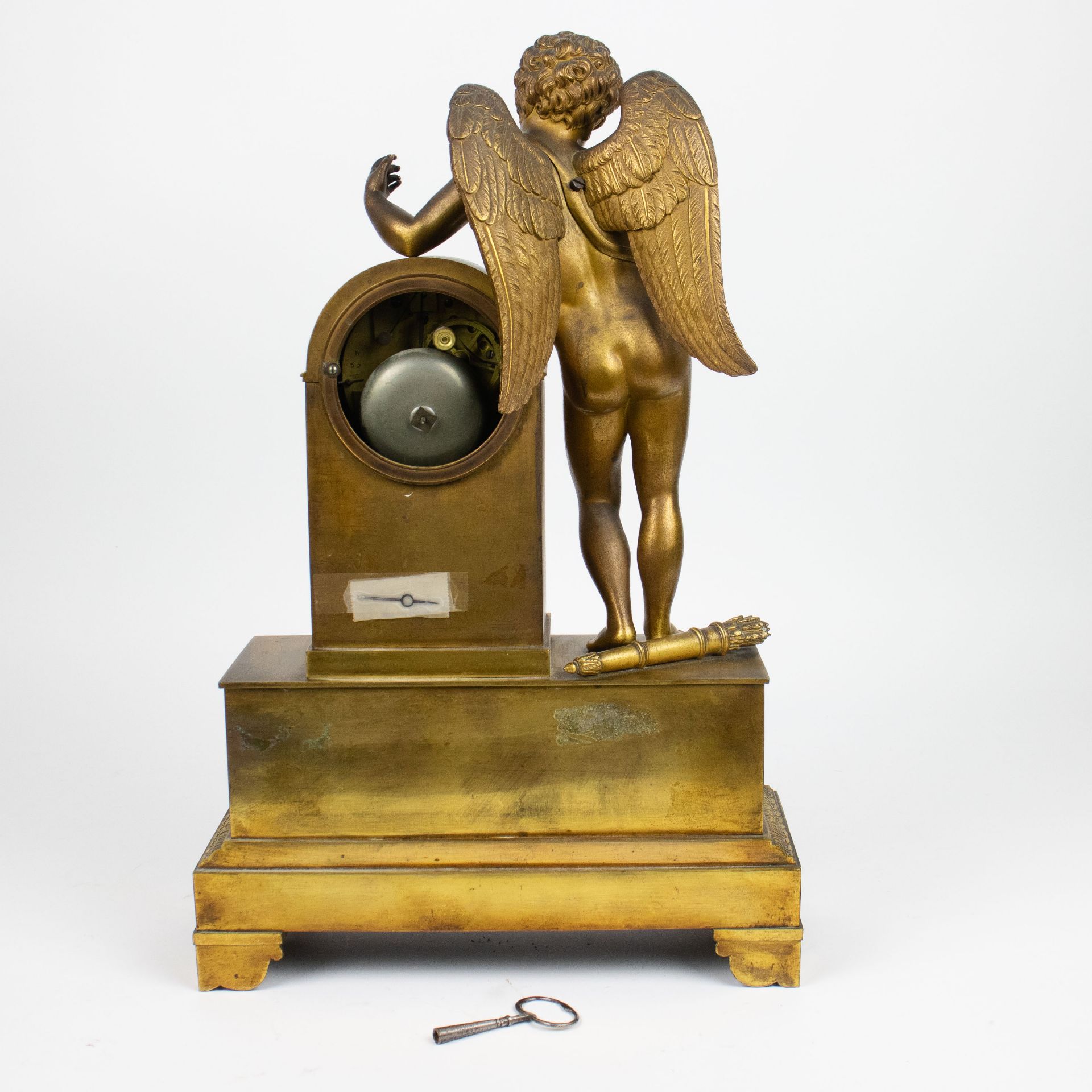 Empire clock gilt bronze with angel - Image 5 of 5