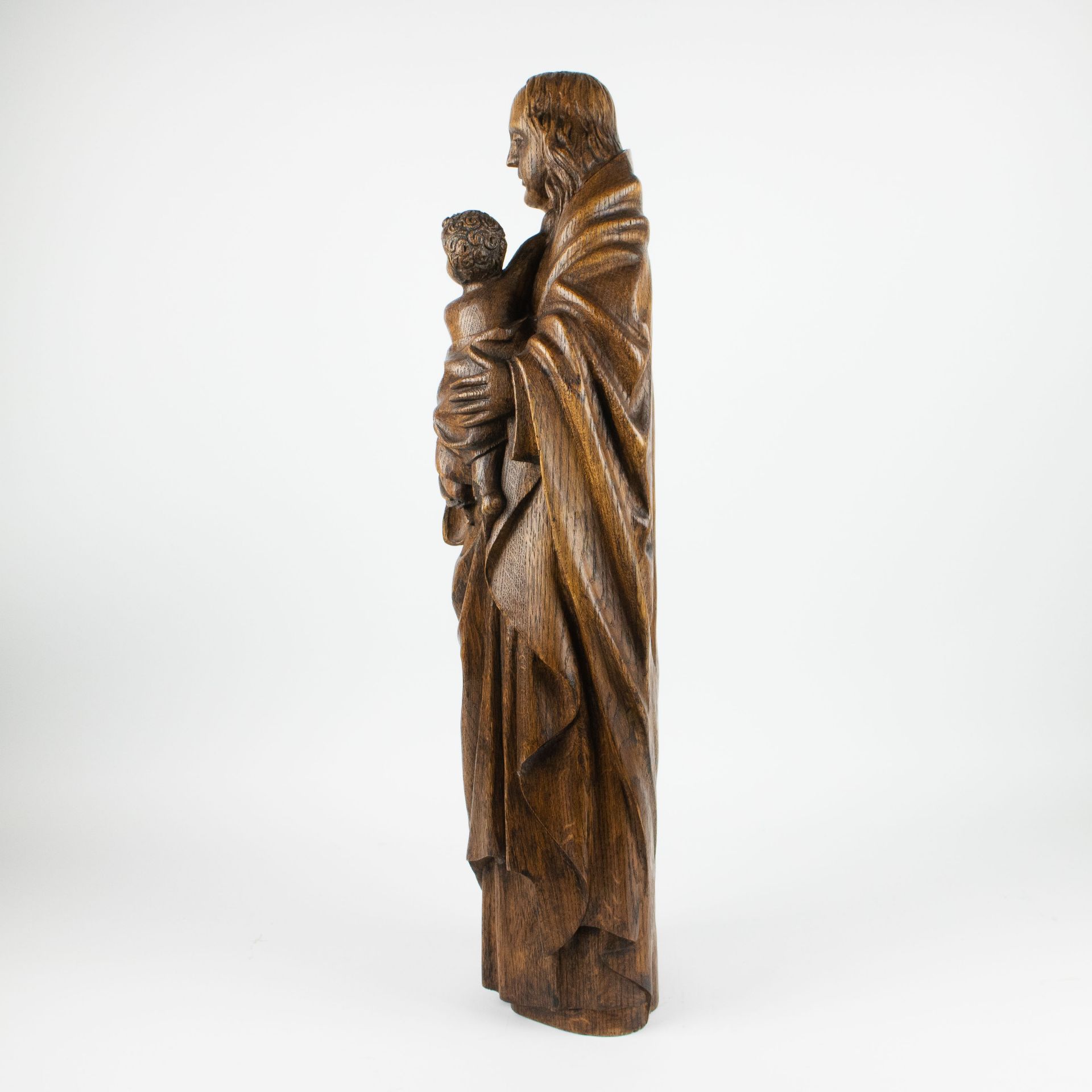 Wooden carved Madonna with child - Image 2 of 5