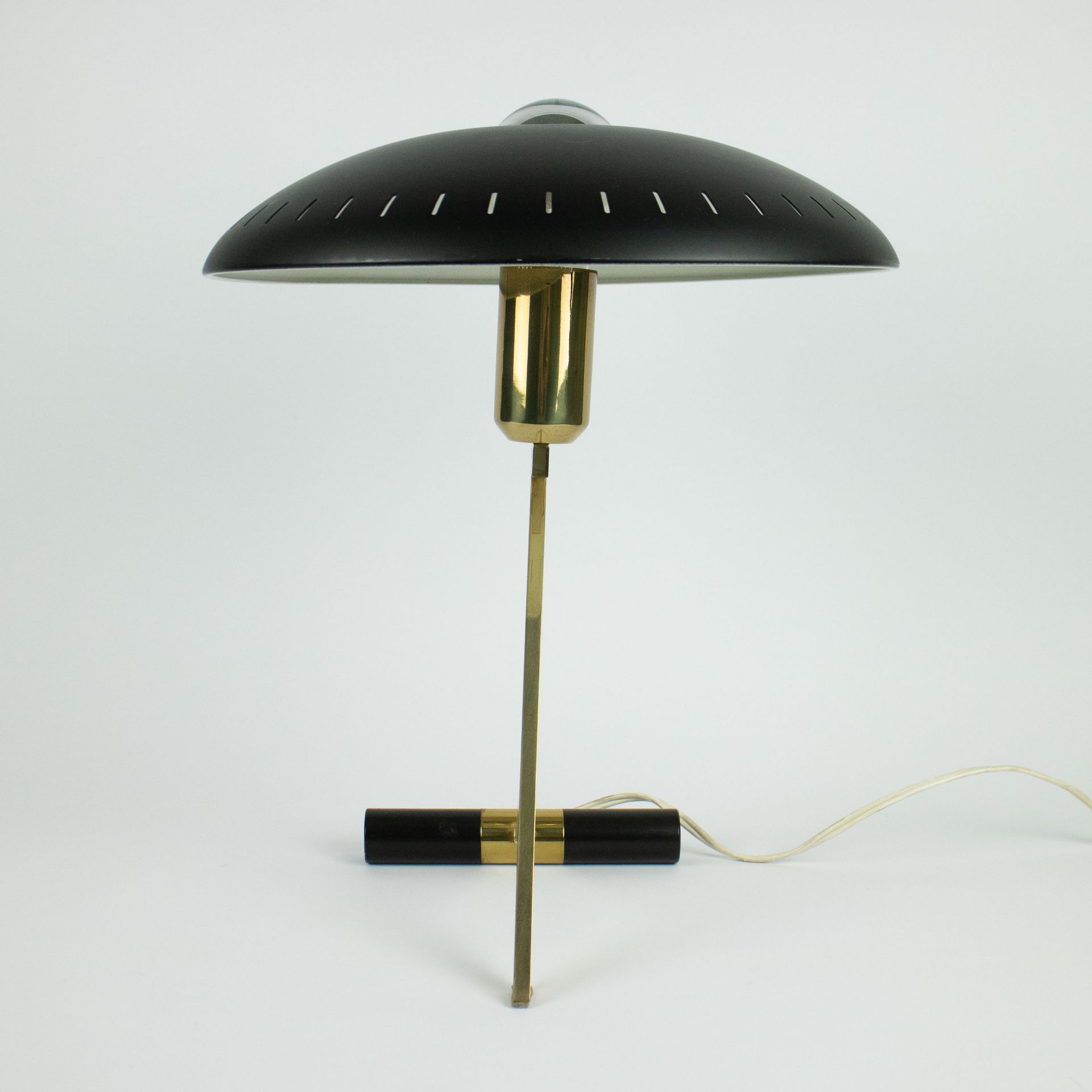 Model Z Lamp in Brass and Black Metal by Louis Kalff for Philips, 1950s - Image 3 of 6