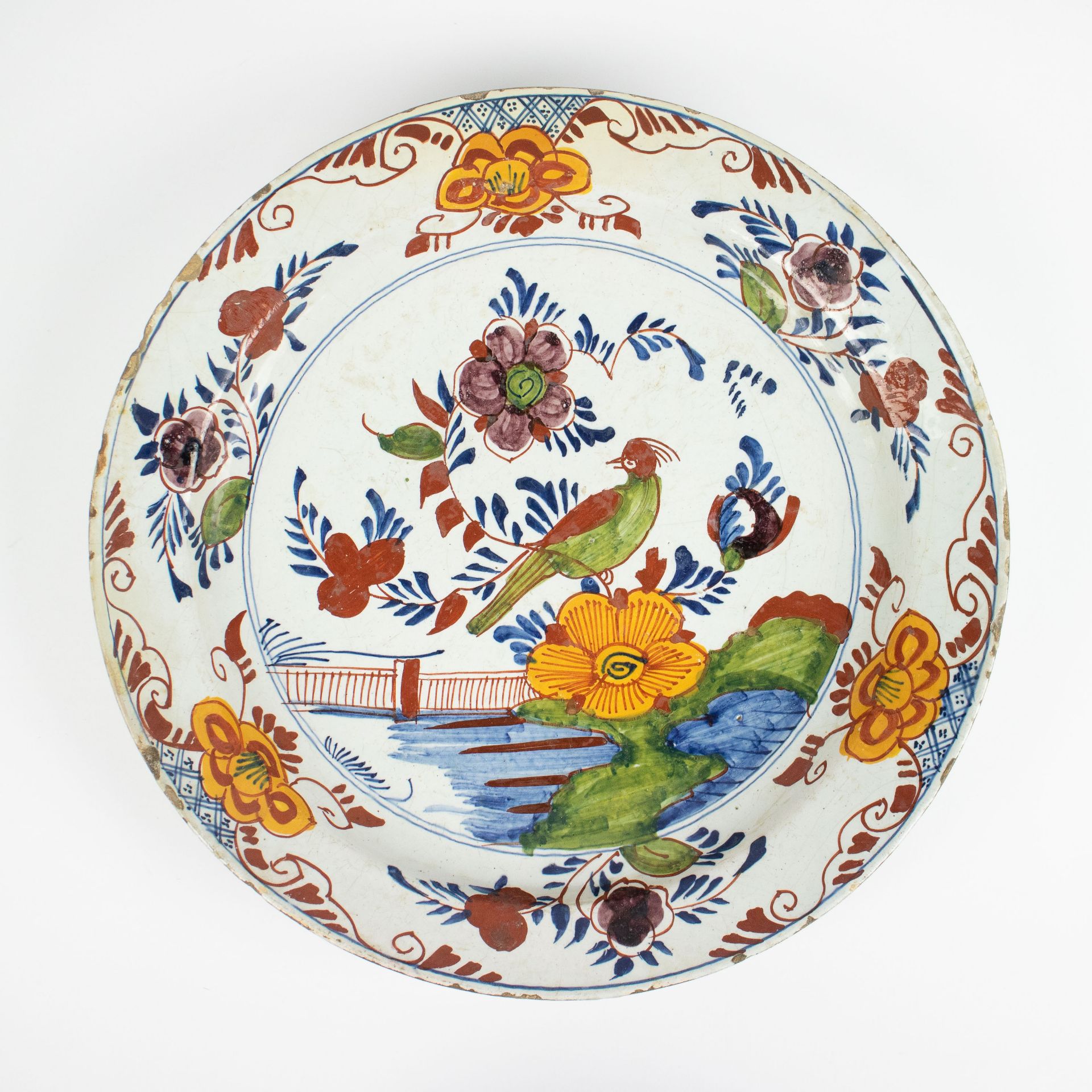 Delft polychrome plate 18th century