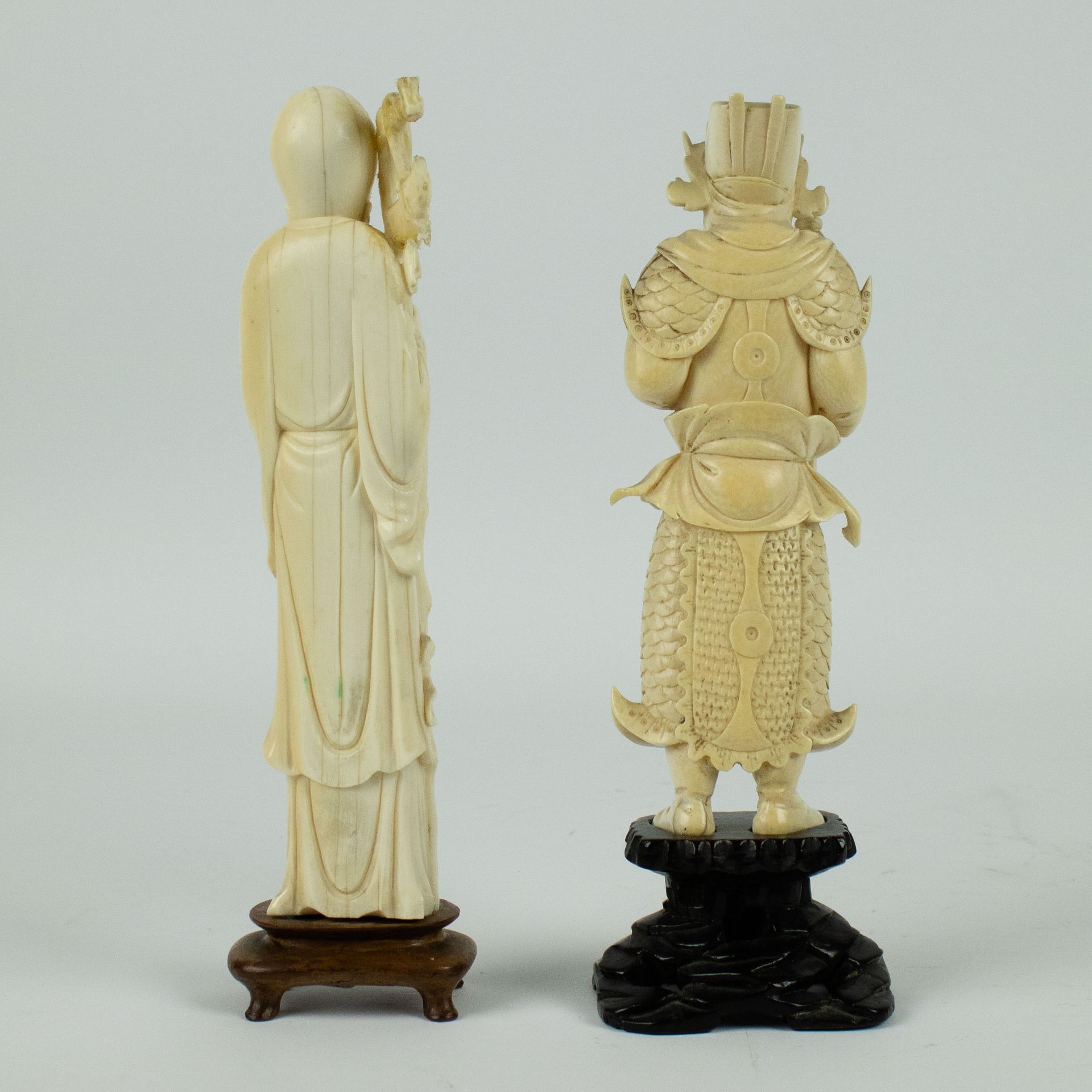 Chinese ivory figure of Shau Lau and Chou Ts'ang - Image 3 of 4