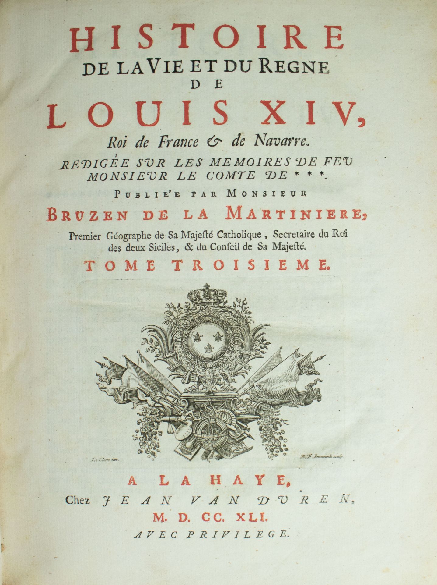 Histoire de la vie et du Regne de Louis XIV 1742 - Bild 2 aus 6