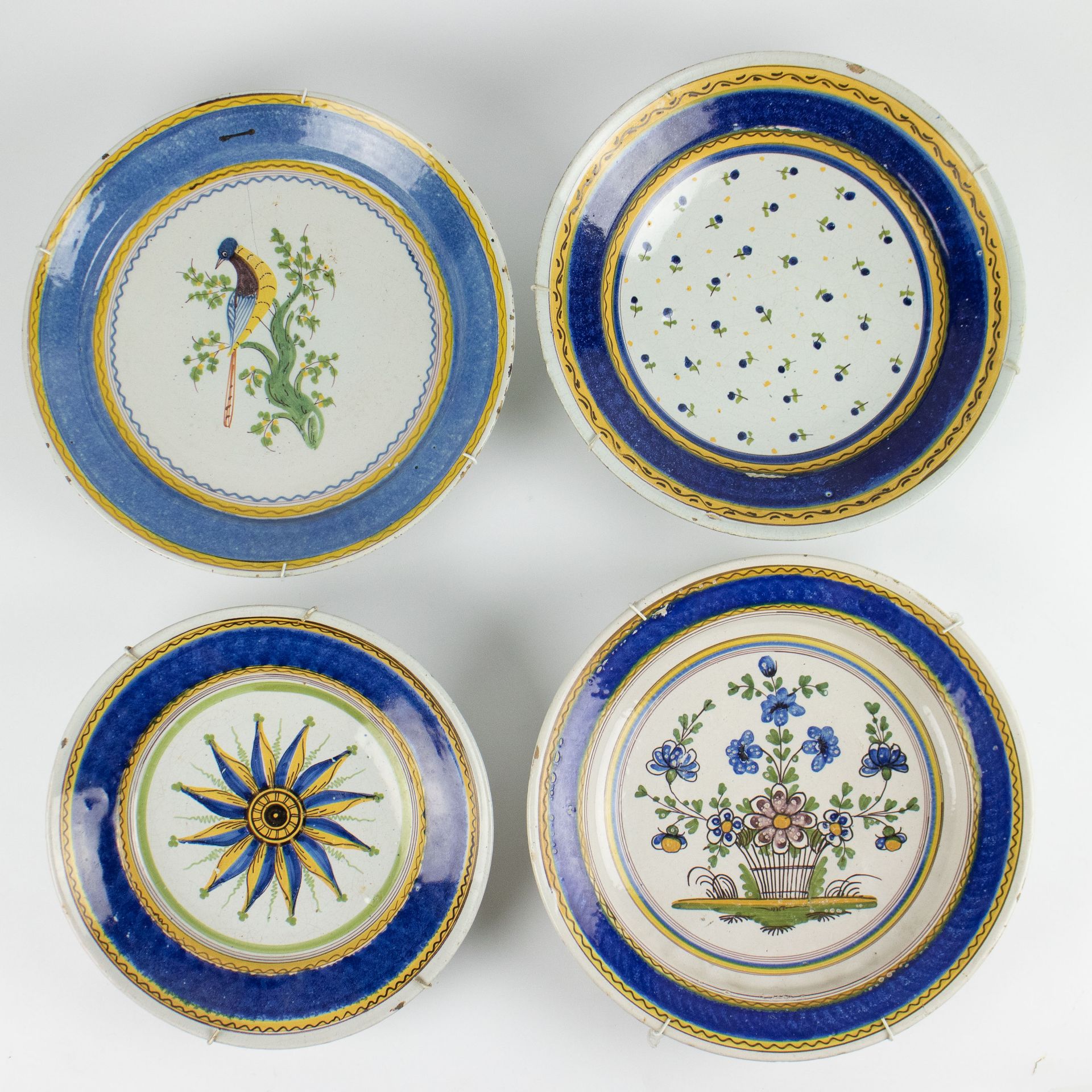 A collection of 4 polychrome plates Brussels circa 1800