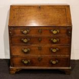 Antique English oak secretary with secret compartments 19th century