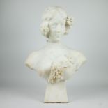 A. Bacherini, alabaster buste of a Lady Firenze