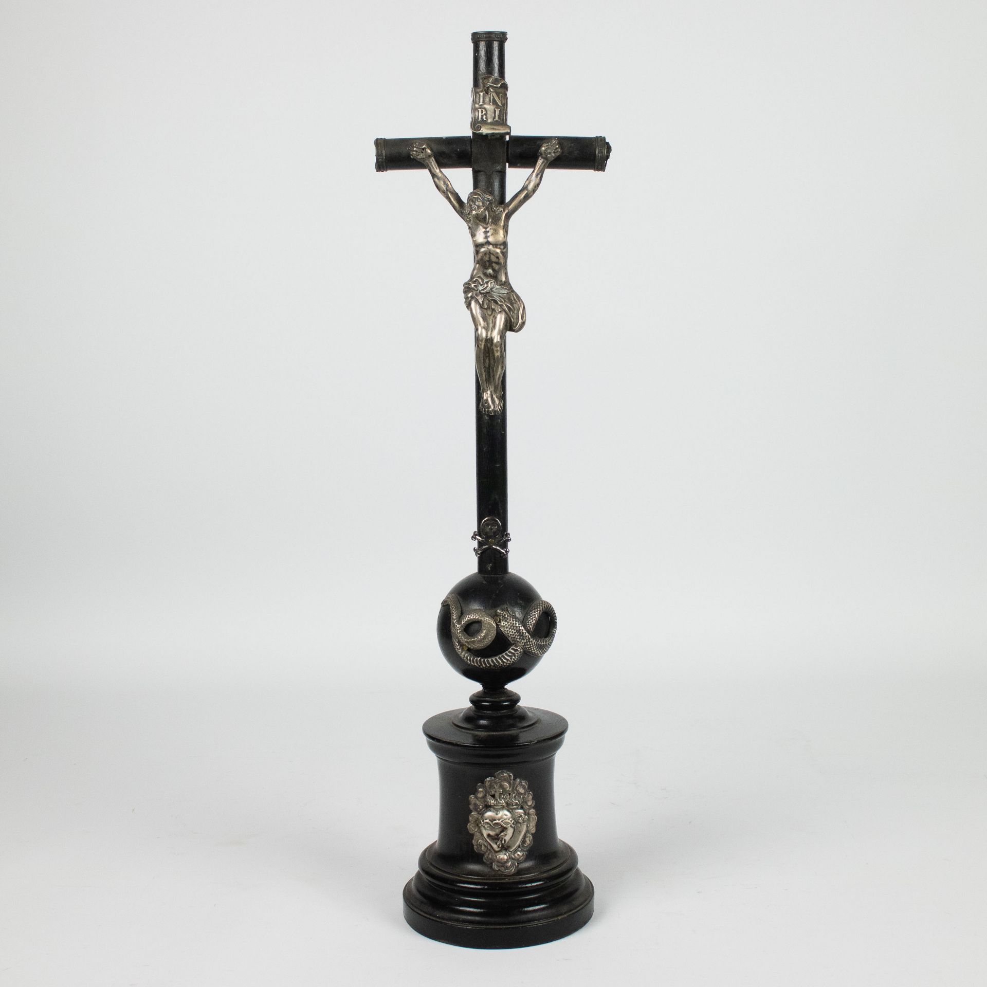 Crucifix with silver Christ