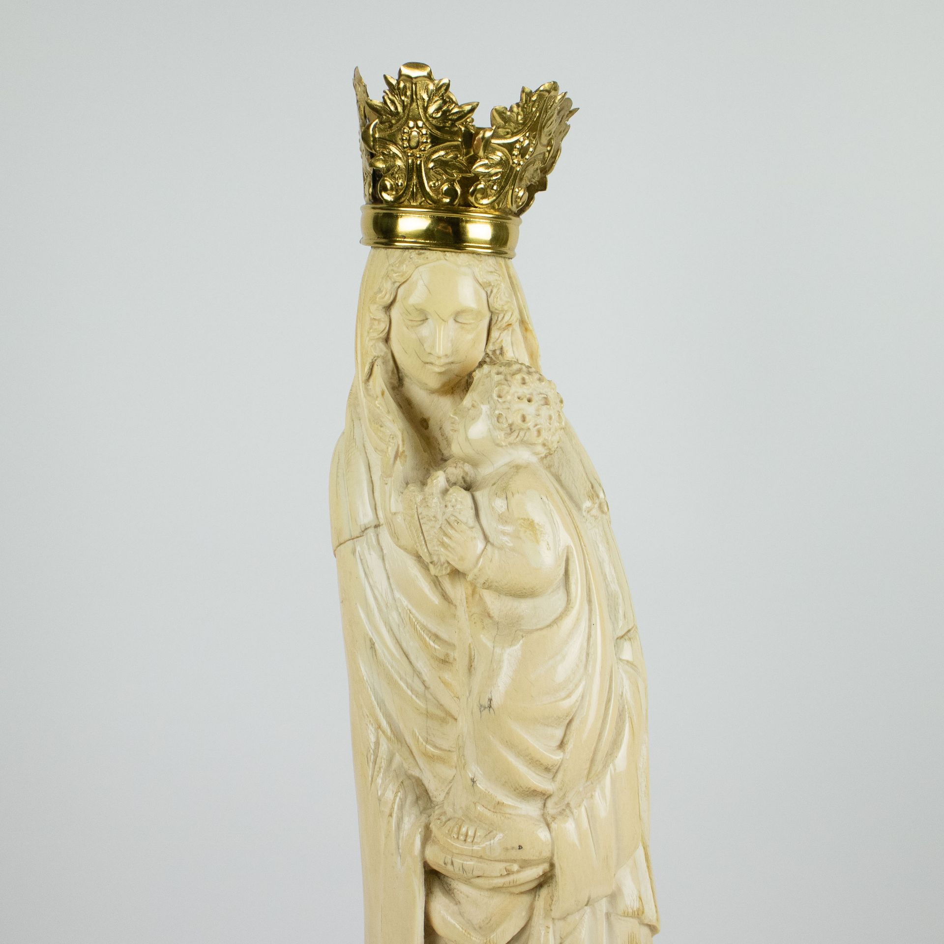 Ivory Madonna and Child , Dieppe, France, 19th Century - Image 2 of 5