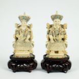 Chinese emperor and empress in ivory, circa 1900