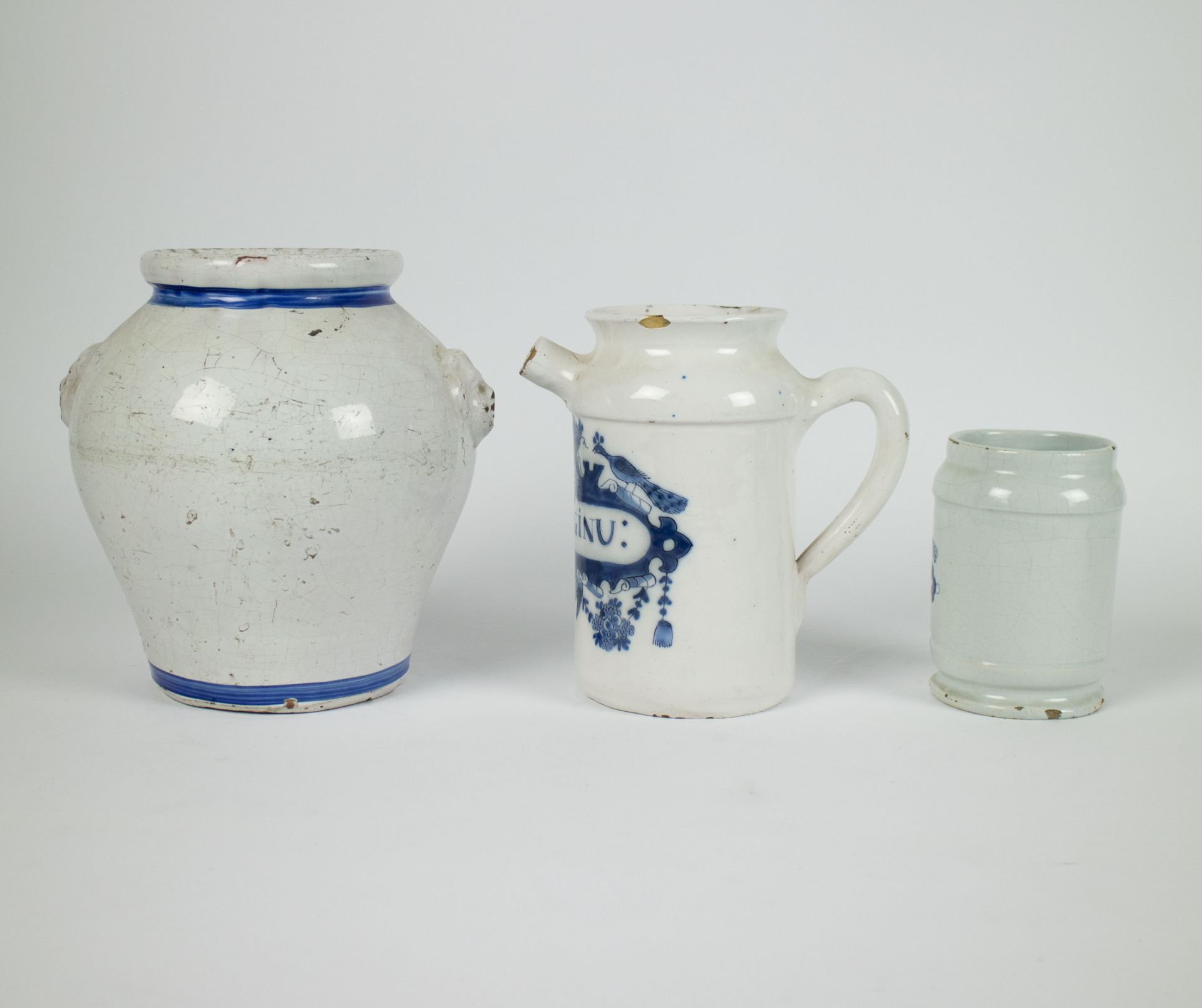 2 Delft apothecary jars and a French tobacco jar - Bild 2 aus 3