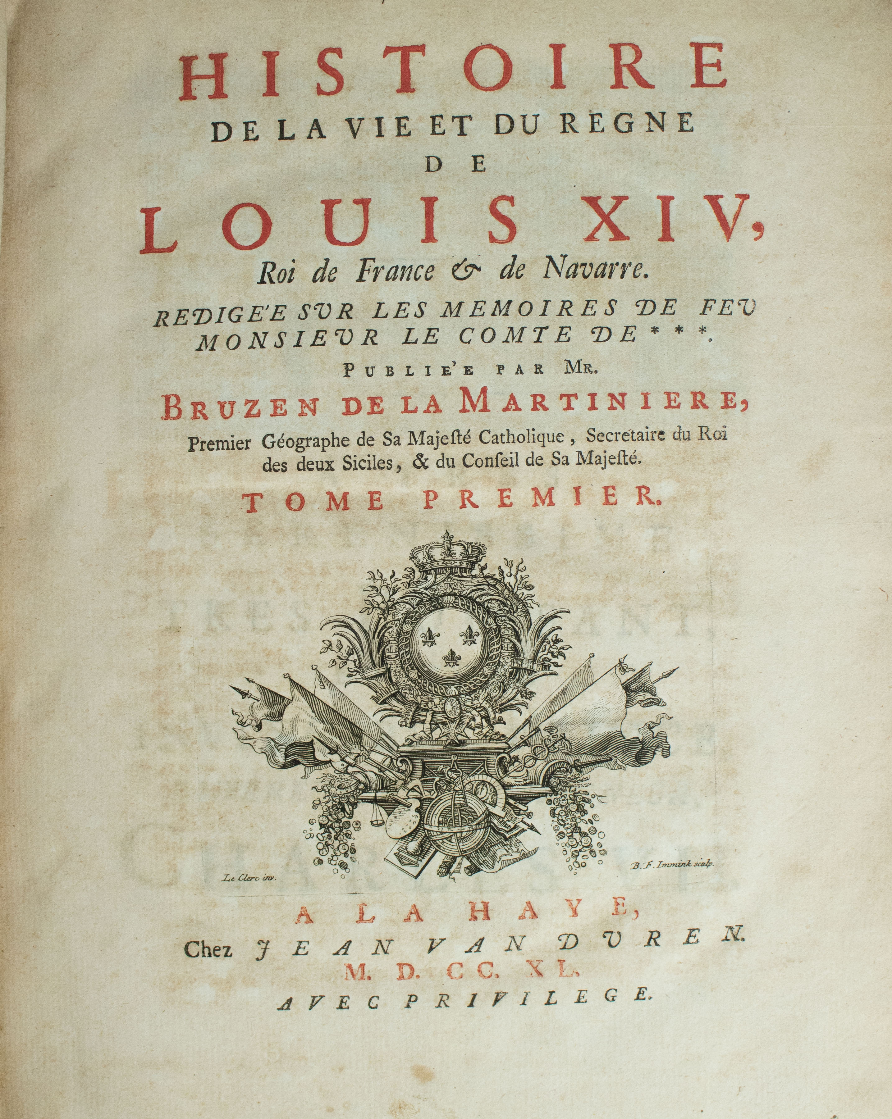 Histoire de la vie et du Regne de Louis XIV 1742 - Image 5 of 6