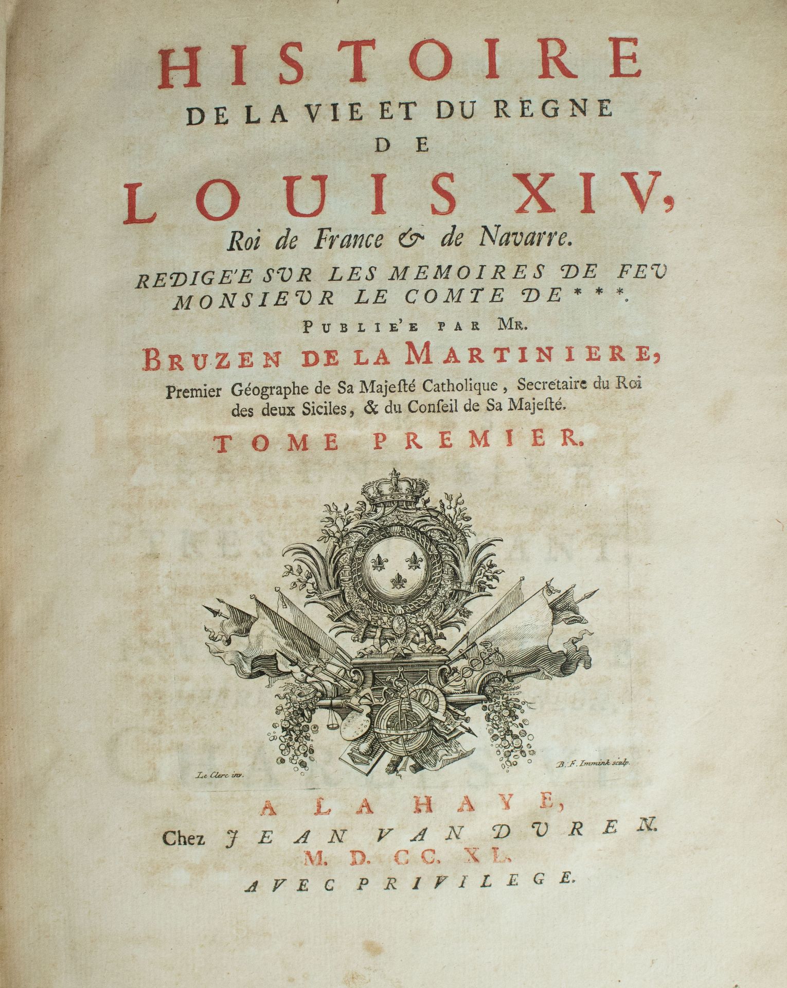 Histoire de la vie et du Regne de Louis XIV 1742 - Bild 5 aus 6