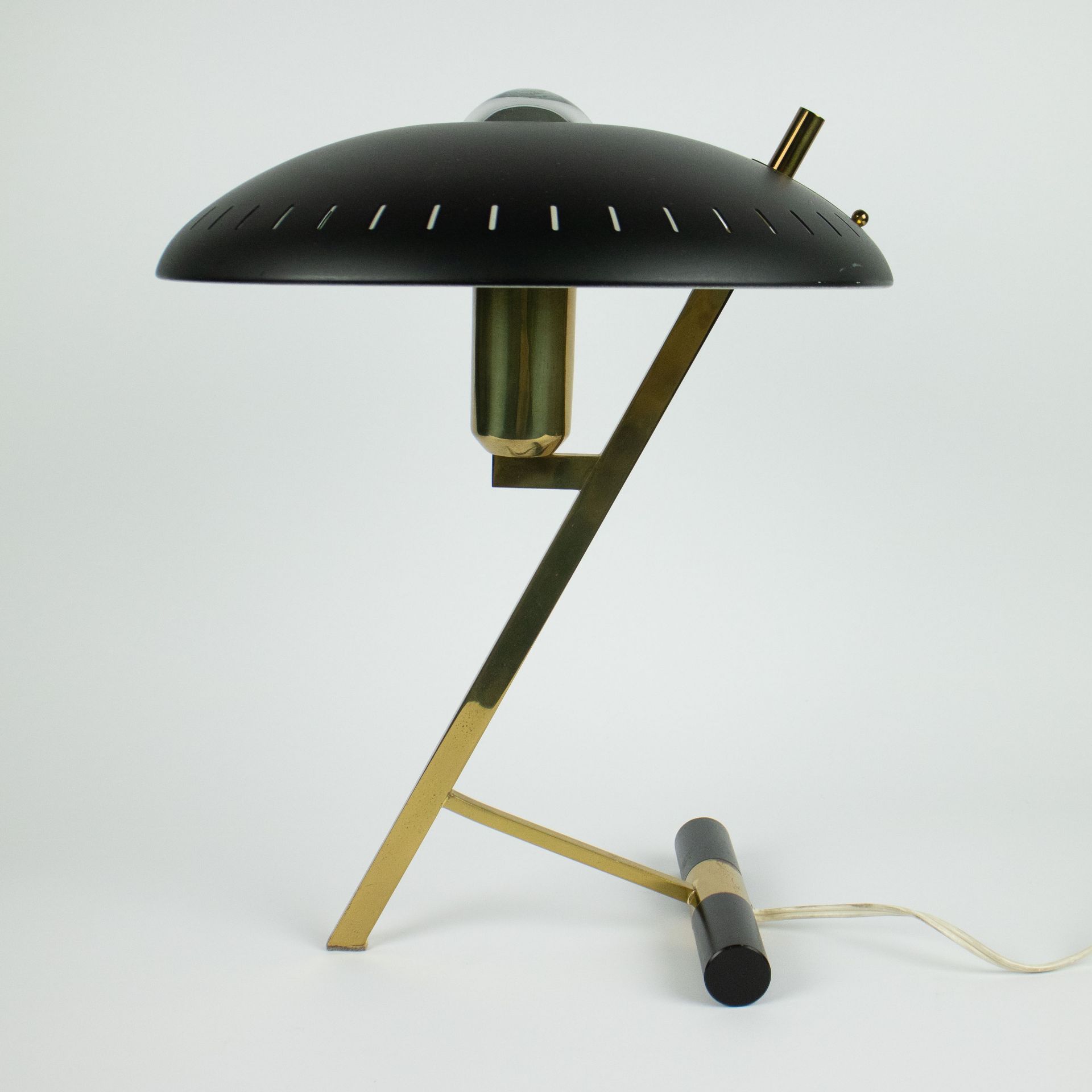 Model Z Lamp in Brass and Black Metal by Louis Kalff for Philips, 1950s - Image 2 of 6