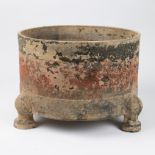 A HAN polychrome terracotta incense burner