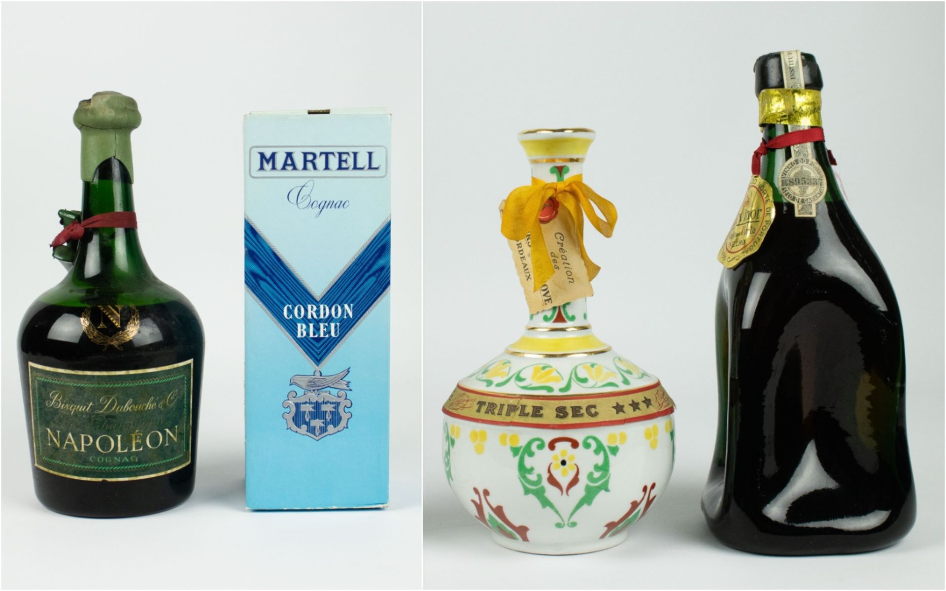 Napoleon Bisquit Cognac sixties and Martell Cognac Cordon Blue