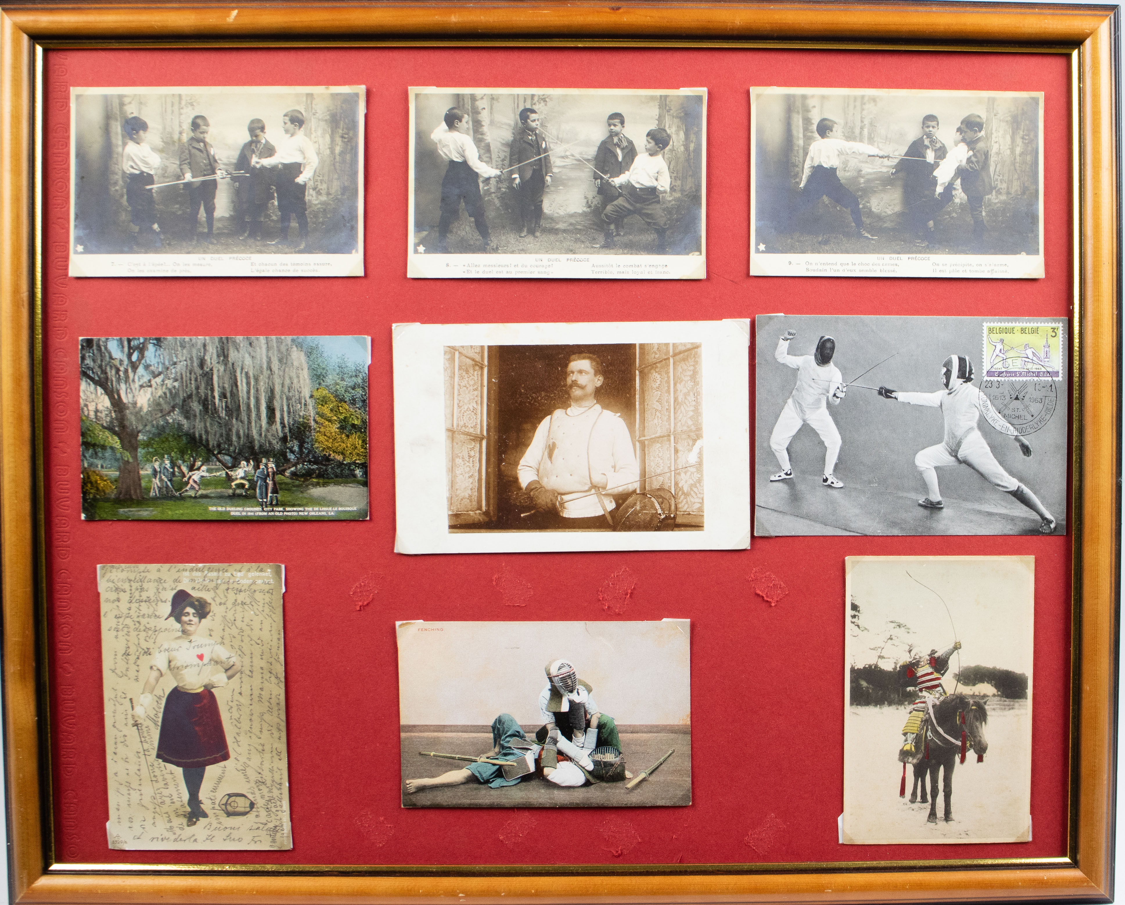A collection of frames with old postcards and fantasy cards, early 20th century - Image 8 of 8
