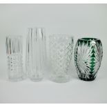 Crystal vases Val Saint Lambert and Bohemian