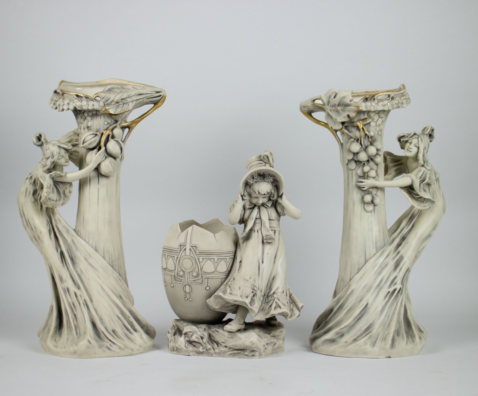 Royal Dux porcelain vases Art Nouveau