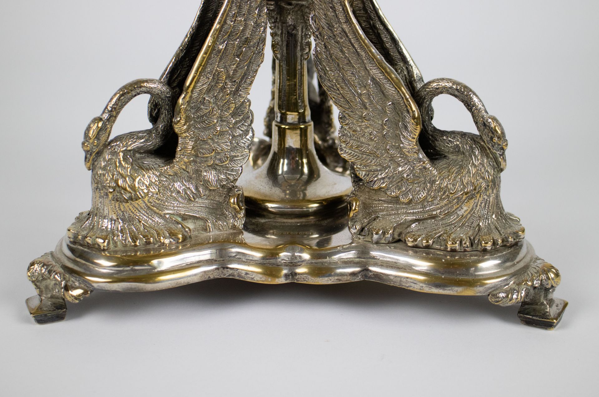 Centerpiece silver plated English with crystal bowl circa 1880 - Image 4 of 6