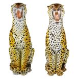 2 Leopards in ceramics Italy 1970s