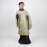 Wooden polychroom statue of an altar boy, 18th century