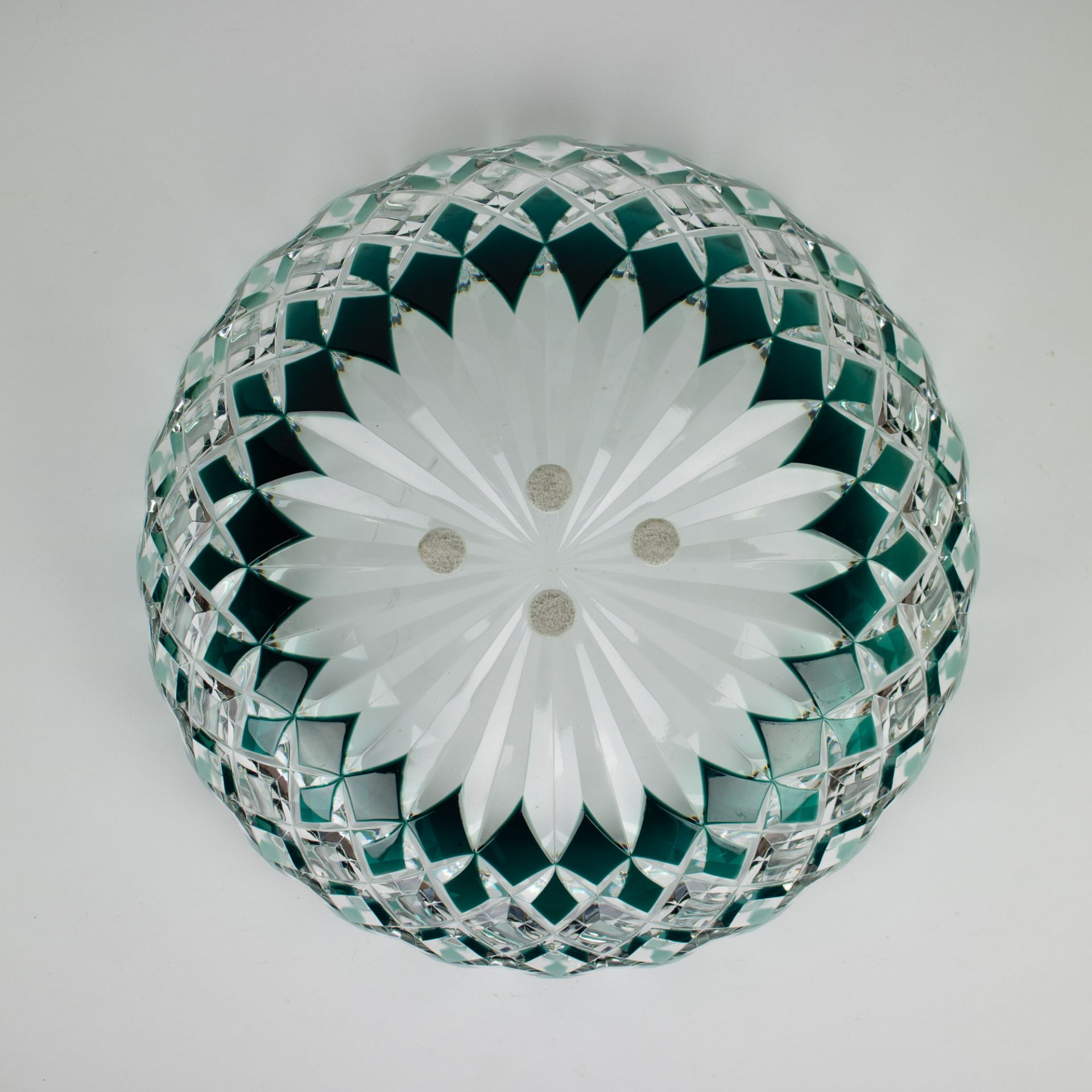 Val Saint Lambert green crystal bowl - Image 4 of 4