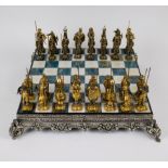 Chess set with gilded bronze chess pieces