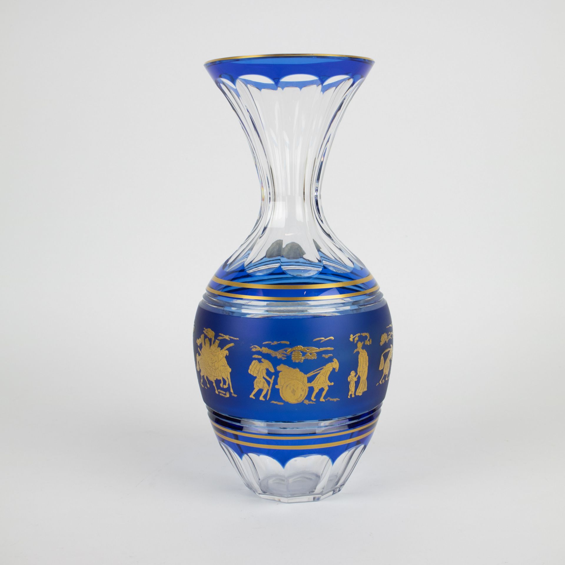 Val Saint Lambert crystal vase decor Danse de flore - Image 3 of 6