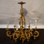 19th century bronze converted gas chandelier