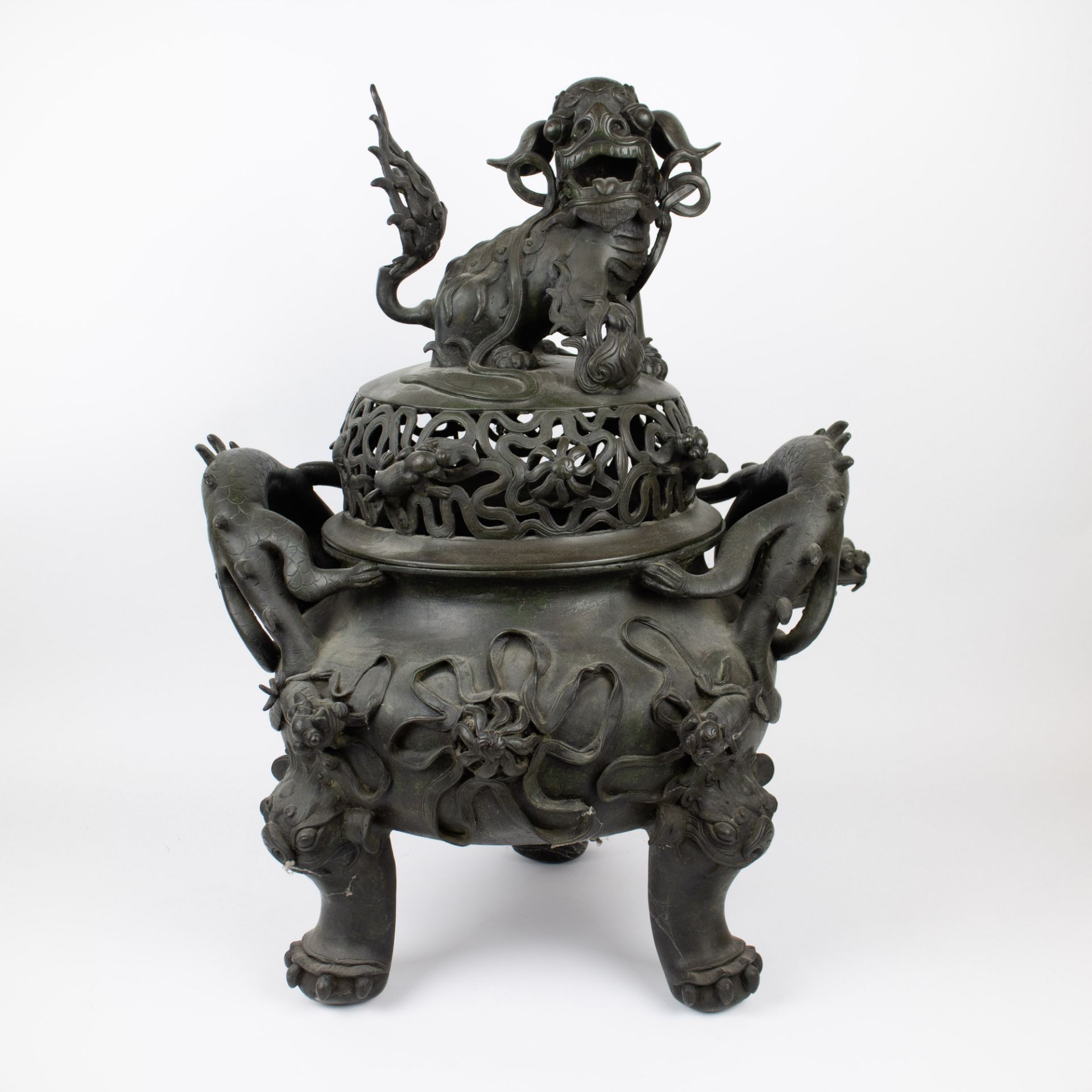 A large Chinese incense burner