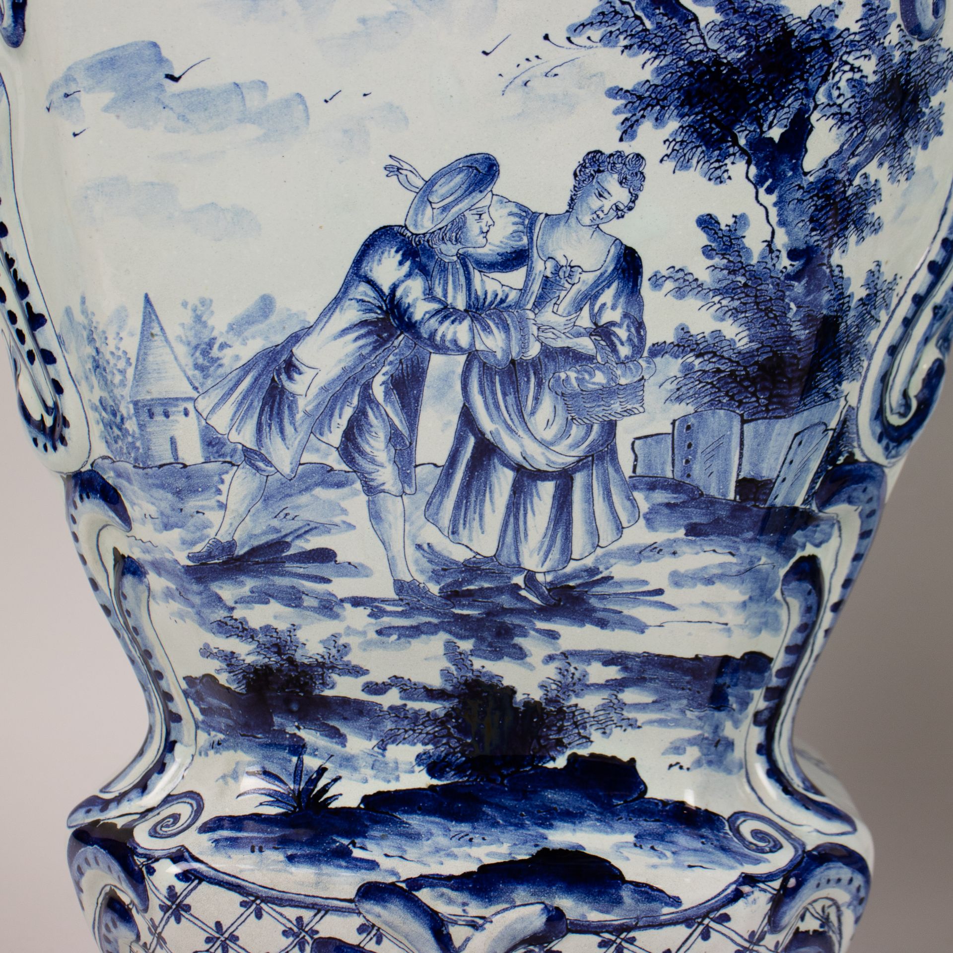 Pair of Delft vases signed W (attributed to Willem Cleffius) - Image 3 of 7